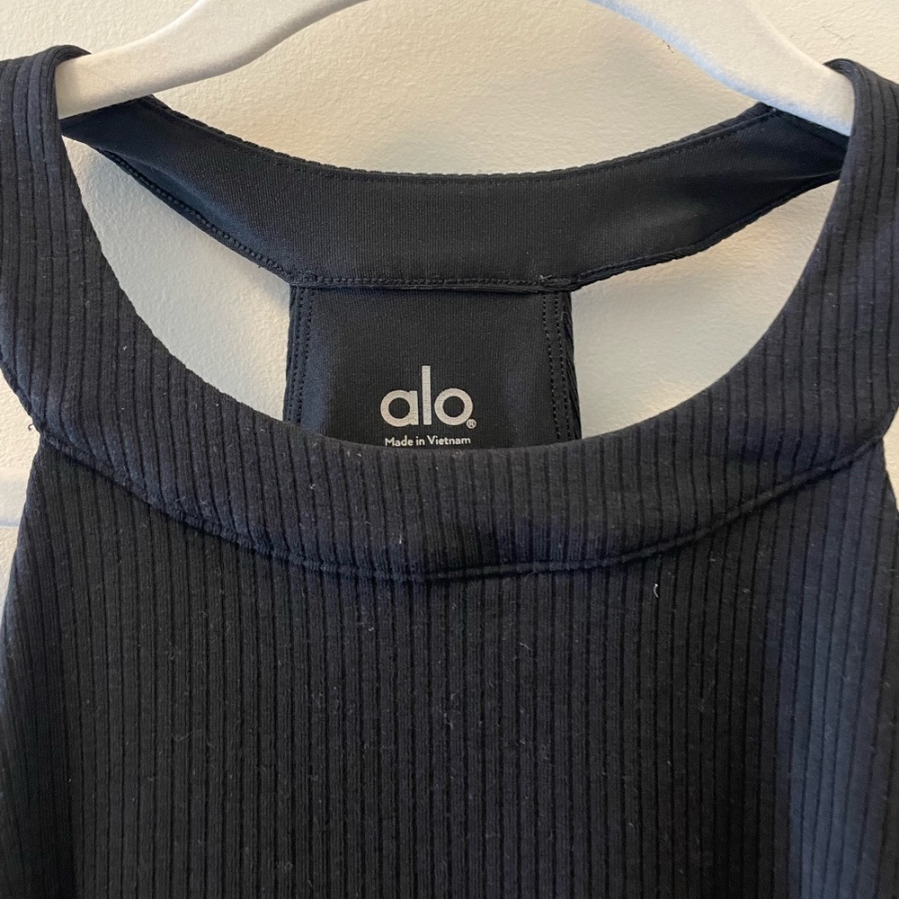 Alo Yoga Ribbed Insight Tank - Black - Size S - Picture 3 of 6